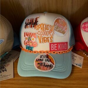Colorful Patchwork Cap with Positive Messages